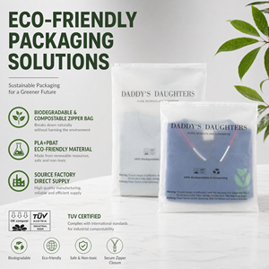 Biodegradable Zip <strong>Bags</strong> for Packaging Suit Jacket Compostable Polybag Custom Print Ziplog <strong>Bags</strong> Apparel Polybags Clothing - Product Image 1