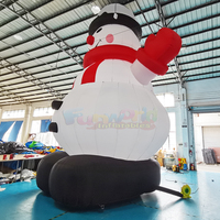 Bonhomme de neige gonflable géant de 26 pieds avec pompe à air manuelle pour décorations de Noël - Imperméable et durable