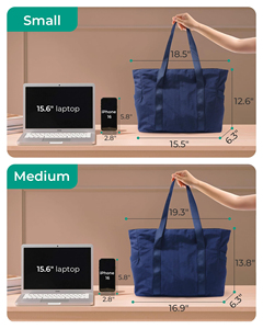 Wholesale Foldable Tote <b>Bag</b> With Zipper Travel Large Shoulder Shopping <b>Bag</b> Handbag for <b>Work</b> Hand <b>Bag</b> - Product Image 2