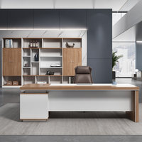 Ensemble de bureau et chaise de direction en forme de L avec câblage dissimulé - Design moderne minimaliste de luxe pour usage commercial