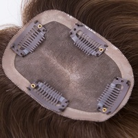 Meilleures ventes : Toppers mono 3x4 en cheveux humains vierges 100% lisses, 8 pouces, 3 3 8 #   Nœuds naturels colorés, durables et abordables