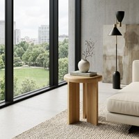 Table d'appoint, petite table basse pour petits espaces, accent moderne pour salon, chambre, coins, bureau, en bois massif