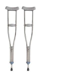 Muletas axilares de tamaño mediano, ajustables, de aleación de aluminio, para usuarios de 150-175 cm, con almohadilla suave y pies antideslizantes. - Product Image 2