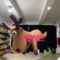Renard en peluche grandeur nature de 2,5 mètres pour la décoration de Noël, peluche de cerf pour les fêtes d'enfants, jouets en peluche de cerf gonflables