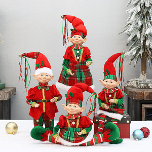 Muñecos de Peluche de Duendes Navideños, Rojos y Verdes, de Tela, con Patas Largas, Unisex, Decoraciones Navideñas, 20105 cm, Regalo de Navidad - Product Image 1