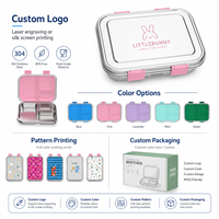 Boîte à lunch isotherme portable de haute qualité, design personnalisé, 3 compartiments, acier inoxydable 304, pour enfant