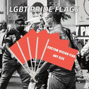 Lesbian LGBT Gay Pride <b>Flags</b> and Bunting Rainbow Banner Hand-Held Plastic Decorations Digital Printing on Vinyl Polyester - Product Image 2