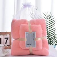 Parure de Serviettes de Bain Douces et Très Absorbantes en Polaire Corail Tricotée Chaîne Haute Densité Rembourrée, Qualité Supérieure, pour Maman