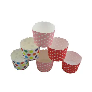 Polka-Punkt-Muffin Cupcakes Papierbecher ofenbeständig backen nichtpapier gedämpfte Muffinbecher