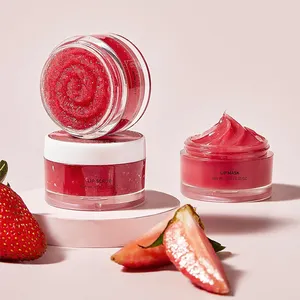 Private Label Berries Lippen pflege set mit Lippen schlaf maske Natürliches veganes Zucker peeling Peeling Lippen peeling und Balsam Set