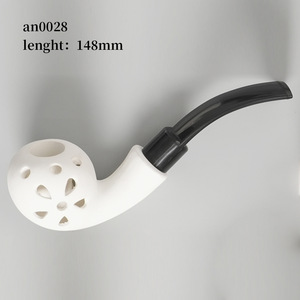 Muxiang Ceramic Smoking Pipe Bent Type With Acrylic Mouthpiece For Tobacco Smoking - Product Image 4