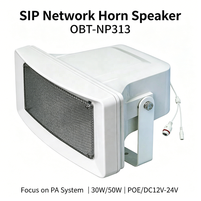 OBT-NP313 IP66 Outdoor Broadcasting Paging Ip Pa System Weatherproof Network Sip Speaker Horn