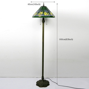 LongHuiJing Tiffany 16-Inch Stained Glass LED Traditional Standing Floor <b>Lamp</b> E26/E27 <b>Base</b> Adjustable Height for Home Decoration - Product Image 3
