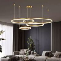 Plafonnier suspendu circulaire moderne contemporain en acrylique, lampe de luxe, lustre Led circulaire