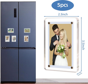 Servicio OEM Marcos de Fotos Transparentes de 2.3*3.5 Pulgadas, Magnéticos, de Doble Cara, Acrílicos, sin Marco, Cuadrados, para Refrigerador - Product Image 2