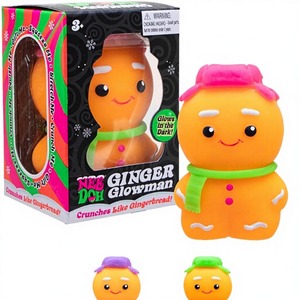 DHF NeeDoh <b>Gingerbread</b> <b>Man</b> Squishy <b>Toy</b> Glow Dark Rubber EVA Unisex Youth (15-35) Stress Relief Sensory Fidget for Christmas Gift - Product Image 2
