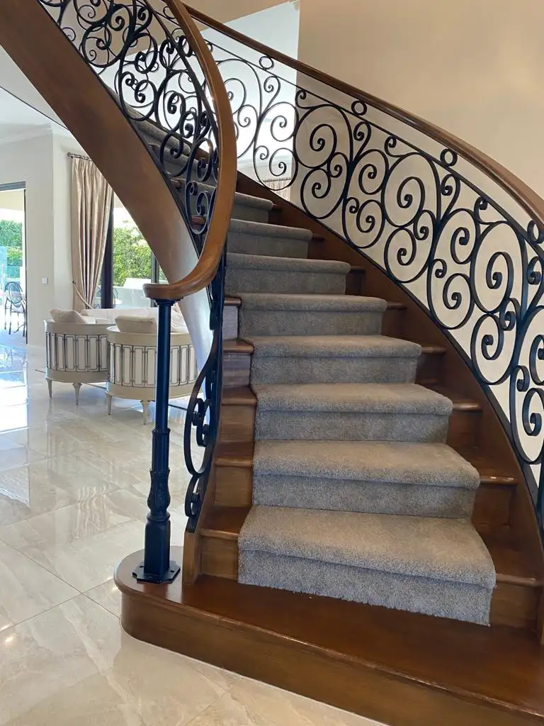 indoor spiral staircase with customized wrought iron curved staircase designs wooden steps oak staircase