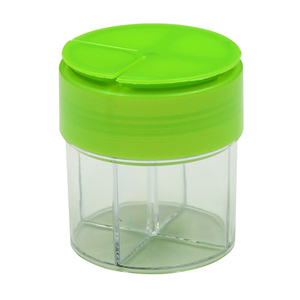Boîte à bonbons en plastique ronde personnalisée avec support PS, emballage alimentaire pour petits granulés, bouteille à 4 compartiments avec bouchon à vis - Product Image 6