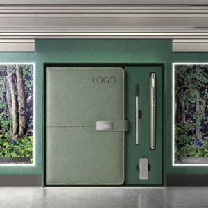 2024 Custom Logo A5 Diary Planner <b>Notebook</b> Promotional Gift Box <b>Set</b> with Pen PU Leather Silk Screen Printed - Product Image 3