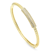 Bracelet Plaqué Or 14 Carats Luxueux, Élégant, avec Diamant Stellé et Zircone Cubique, Style Vintage, Bijou Tendance pour Hommes et Femmes, Chic