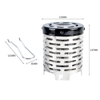 Poêle de camping portable en acier inoxydable avec couvercle chauffant, mini chauffage infrarouge pour équipement de survie hivernal