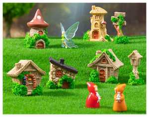 Hadas en miniatura, Kit <span class=keywords><strong>de</strong></span> jardín <span class=keywords><strong>de</strong></span> hadas <span class=keywords><strong>de</strong></span> bienvenida, silla <span class=keywords><strong>de</strong></span> resina, tocón <span class=keywords><strong>de</strong></span> árbol, seta, letreros <span class=keywords><strong>de</strong></span> carretera, buzón <span class=keywords><strong>de</strong></span> piedra, <span class=keywords><strong>casa</strong></span> 3D, figura Kawaii bonita - Product Image 5