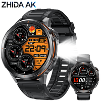 Montre connectée de sport en plein air IW09 GPS, batterie 1000 mAh, lampe torche LED, boîtier en métal, écran HD 1,7 pouces, moniteur de fréquence cardiaque SpO2, moniteur de sommeil Reloj