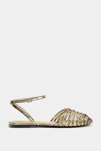 ZA 2026 Nouvelle Collection Printemps-Été Chaussures <span class=keywords><strong>Femme</strong></span> à Bout Rond Plaqué Métal Talon <span class=keywords><strong>Plat</strong></span> Doublure PU CN Sandales à Bride Arrière 11652710091-40 - Product Image 3