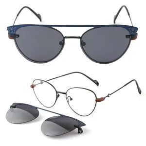 DC3049 猫眼双桥磁性夹式眼镜太阳眼镜