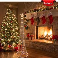Luces LED para Árbol de Navidad, Plegables, para Exteriores, IP65, Enchufe, 1 Año de Garantía, 10000 Horas, Blanco Cálido, CRI 80, Fácil Instalación