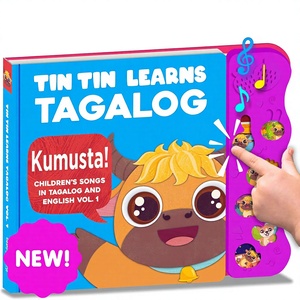 Livre sonore interactif personnalisé en tagalog - Jouet musical bilingue avec comptes-rendues philippins et chansons anglaises, cadeau pour bébé - Product Image 1