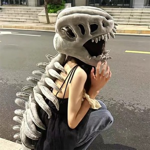 Chapeau de costume squelette de dinosaure en peluche, très populaire, pour enfants et adultes |   Déguisement en peluche pour Halloween, cadeau d'anniversaire, tenue de fête - Product Image 6
