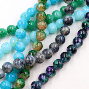 В наличии для продажи 10 мм Разноцветные Круглые Стеклянные Бусины с цветами и бусинами очаровательного природного ландшафта разных стилях для изготовления ювелирных изделий - Product Image 5