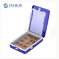 Cr chocolat gommeux petite boîte de rangement en fer blanc emballage Logo personnalisé métal à l'épreuve des enfants rectangulaire charnière boîte en fer blanc