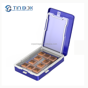 Caja de lata de almacenamiento pequeña de goma de Chocolate Cr, embalaje con logotipo personalizado, caja de lata con bisagra <span class=keywords><strong>Rectangular</strong></span> a prueba de niños de Metal - Product Image 1