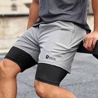 Shorts de sport d'été deux pièces Penpace pour hommes, idéaux pour la course, le cyclisme, l'entraînement de fitness et le basketball, avec protection anti-transparence