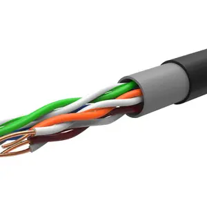 Communicatie Kabel Utp Cat5e 2*4 * 24awg Cca/Bc/Cag/Ccc Pe Isolatie Pvc + Pe Waterdichte Jas 1000ft/305M/Dozen