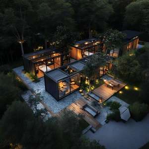 Casas modulares modernas prefabricadas de acero ligero-Retiros de vacaciones de lujo en <span class=keywords><strong>el</strong></span> bosque Glamping - Product Image 6