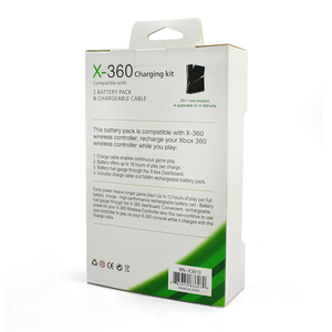 Cho 360 sạc đứng 4800mAh Ni-MH pin đen & trắng 2 pin + 1 USB cáp nhựa điều khiển không dây - Product Image 2