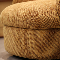 Fauteuil de détente moderne en tissu, fauteuil lounge avec structure en bois massif, siège d'appoint pour salon et hôtel