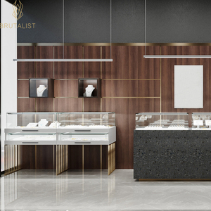 Escaparate de joyería de lujo moderno y resistente, respetuoso con el medio ambiente, Mostrador de exhibición de tienda de iluminación LED para Joyería Moderna - Product Image 1