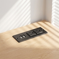 Multiprise de bureau dissimulée avec ports USB-A/C, prises multiples, blanche, 125V, pour bureaux à domicile et tables, avec fiches US droites/angulaires