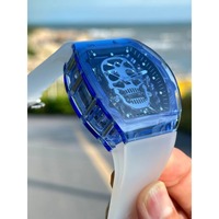 Reloj de Cristal de Zafiro con Caja Totalmente Transparente, Reloj Mecánico Innovador, Reloj de Pulsera Automático Mejorado