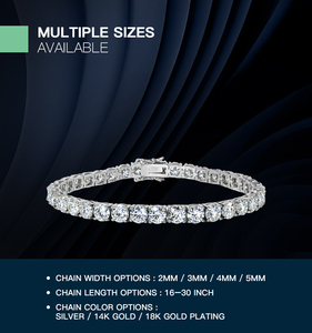 <span class=keywords><strong>Bracciale</strong></span> Tennis con Moissanite VVS 3-5mm in Argento Sterling <span class=keywords><strong>925</strong></span> Ipoallergenico, Gioielli da Festa Anti-ossidazione per Donna e <span class=keywords><strong>Uomo</strong></span> - Product Image 5