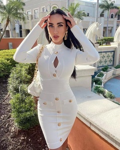 LS2295 Kimshein kadınlar için yüksek moda elbise lüks kokteyl bandaj elbiseler uzun kollu balo kıyafetleri - Product Image 1