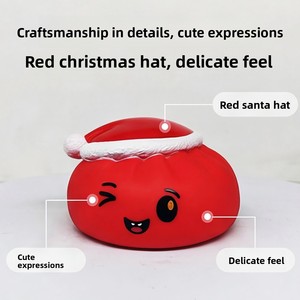 Jouet anti-stress en vinyle en forme de chapeau de Noël et de boulette vapeur, amusant pour adultes, avec son, pour la décompression - Product Image 6