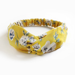 Diadema frontal con estampado de puntos, <span class=keywords><strong>rayas</strong></span>, cuadros y flores, estilo bohemio, cruzada y retorcida, duradera, casual, para decoración del cabello - Product Image 3