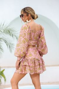 Elegante abito in tessuto Tencel leggero <span class=keywords><strong>con</strong></span> motivo Paisley in <span class=keywords><strong>pizzo</strong></span> ritagliato sartoriale Sexy per appuntamenti per le vacanze - Product Image 6