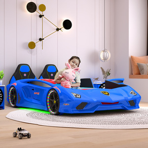 <span class=keywords><strong>Lit</strong></span> <span class=keywords><strong>superposé</strong></span> sur le thème de la voiture pour enfants 2025 pour garçon avec rembourrage en lin de rangement pour garde-corps-confortable pour le salon et l'hôtel - Product Image 1