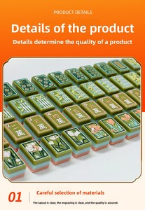 Tuiles de Mahjong Américain Vert Sauge, Joueurs Grenouilles Fantaisistes, Acrylique Premium 3 couches, Peintes à la main, Conception monobloc moulée, Jeu fluide - Product Image 3